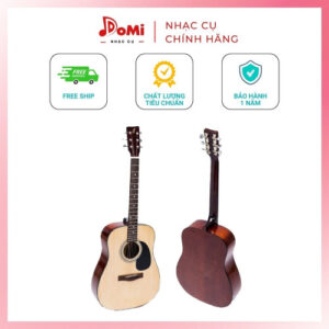 Đàn guitar acoustic Ba Đờn D100 mặt trước sau