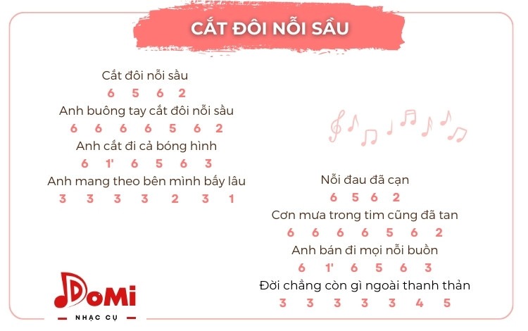 Tab Kalimba bài hát Cắt Đôi Nỗi Sầu