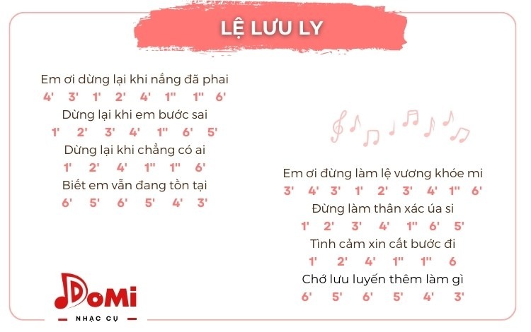 Tab đàn Kalimba bài Lệ Lưu Ly