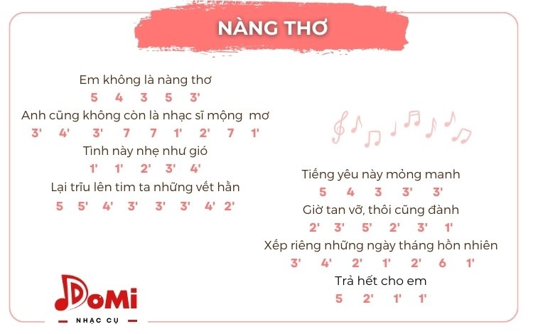 Tab Kalimba bài Nàng Thơ