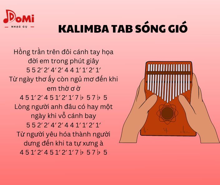 Kalimba tab sóng gió- cách chơi đàn kalimba 17 phím