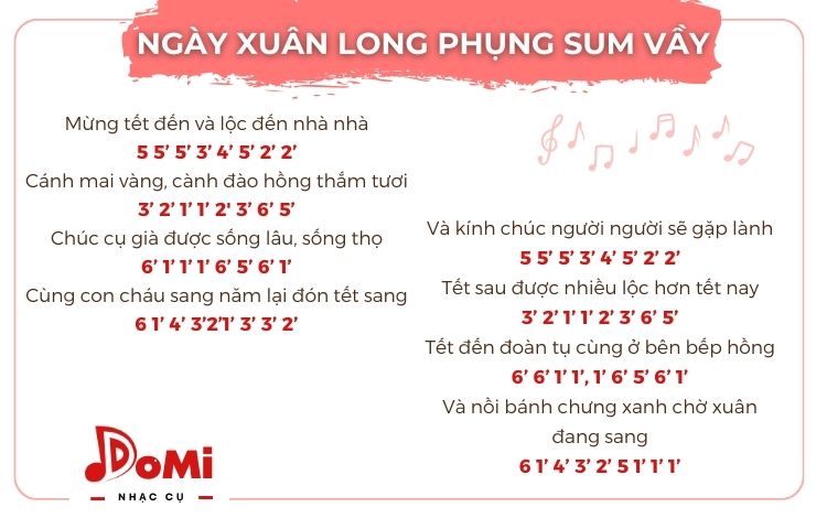 Tab Kalimba bài hát ngày xuân long phụng xum vầy