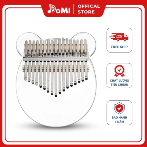 Đàn kalimba trong suốt hình gấu 17 phím