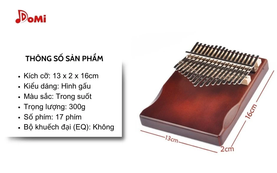 Thông tin đàn Kalimba Basic 17 phím gỗ gụ nguyên khối