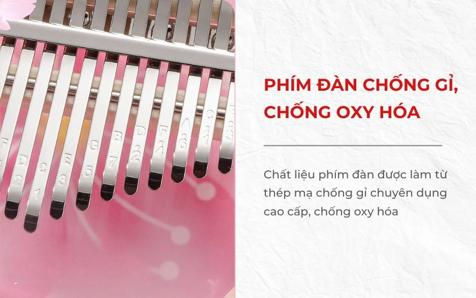 Phím đàn kalimba hoa anh đào trong suốt 17 phím