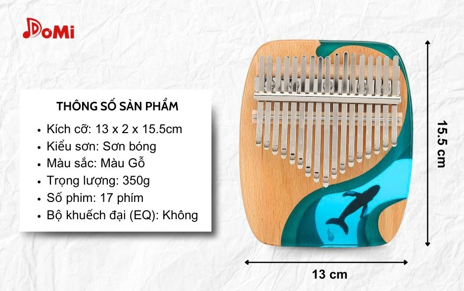 Kalimba hãng nào tốt nhất - Kalimba Hluru Resin hình cá voi biển 17 phím