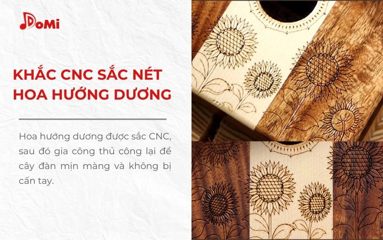 Khắc CNC hình hoa hướng dương và gia công thủ công lại