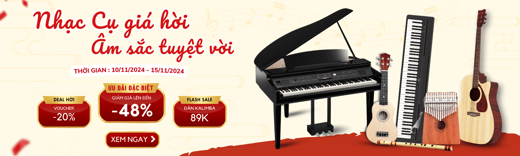 Banner Nhạc cụ giá hời - Âm sắc tuyệt vời